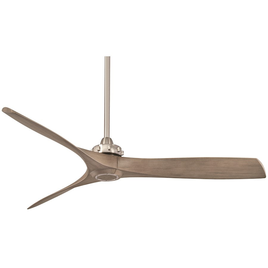 Minka Aire Aviation 60in Ceiling Fan | Transitional Brushed Nickel and Ash Maple Blades | Living Room & Great Room | Model F853-BN-AMP