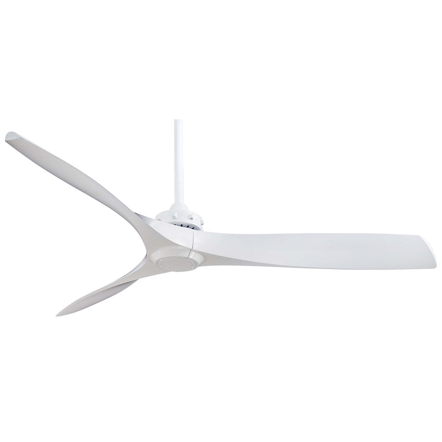 Minka Aire Aviation 60in Ceiling Fan | White Contemporary Propeller Design | Living Room & Great Room | 60 x 60 x 12 in | Model F853-WH