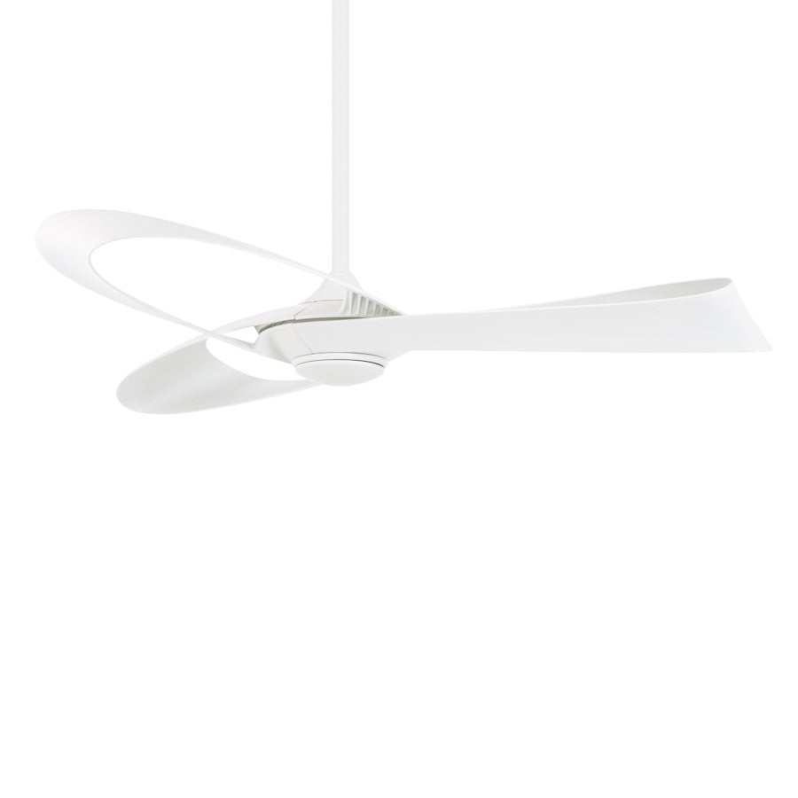 Minka Aire Bowie 52in Ceiling Fan | Modern Flat White | Bedroom & Living Room | 13.3 in H | Model F933-WHF