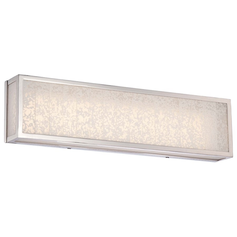 Metropolitan Lake Frost 24in 1-Light LED Bath Vanity | Polished Nickel and Frosted Glass | Bathroom Vanity | 24 x 3 x 6 in | Model N1743-613-L