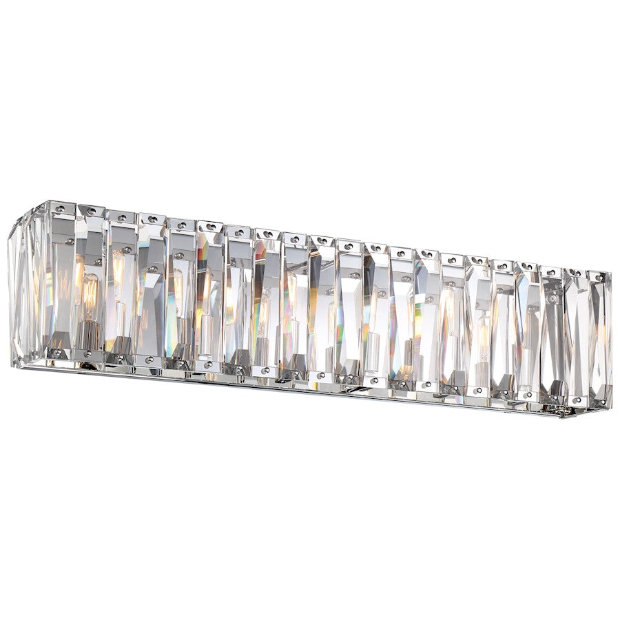 Metropolitan Coronette 33in 6-Light Bath Vanity | Chrome and Crystal | Contemporary Bathroom Vanity | 33 x 6 x 8 in | Model N1756-77