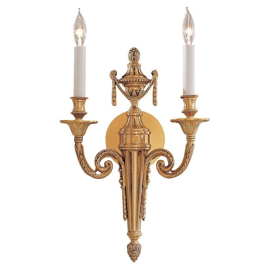 Metropolitan Lighting 2-Light Wall Sconce | Traditional Polished Gold | Hallway & Bedroom Accent Light | 10 x 4 x 17 in | Model N1789