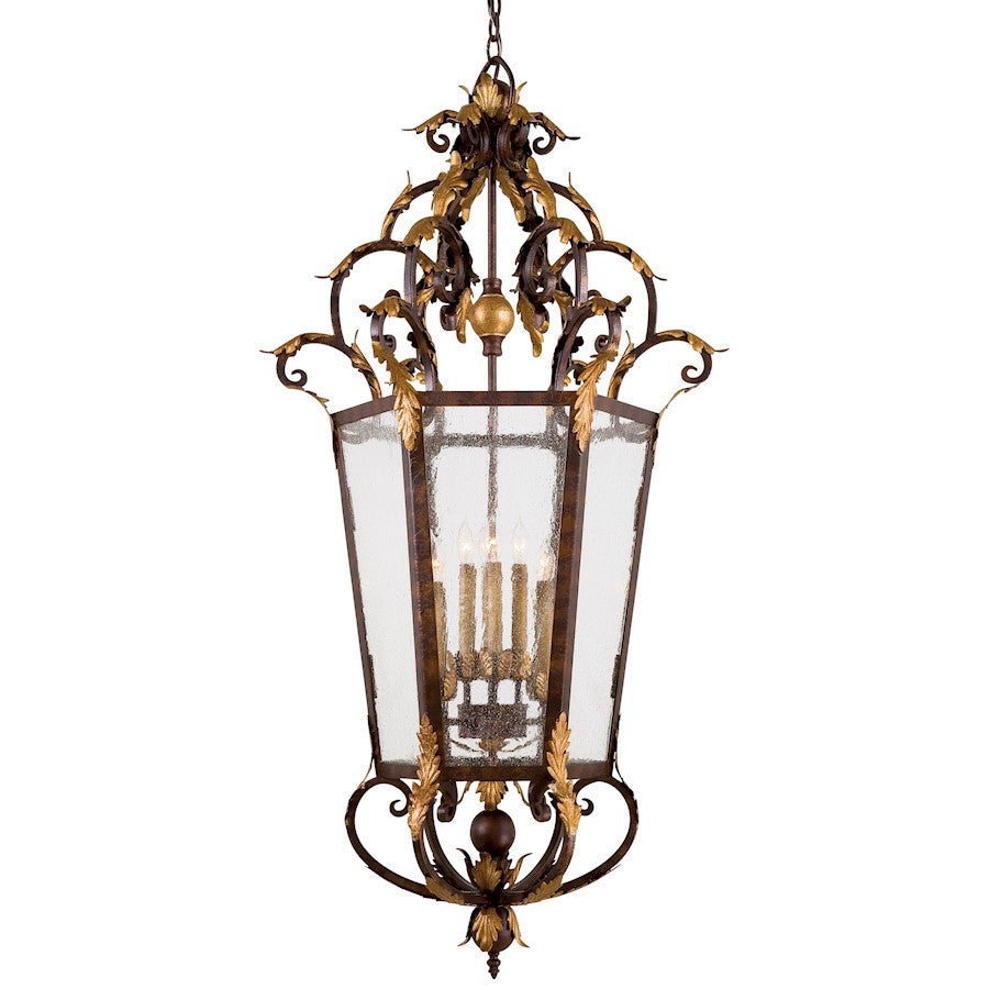 Metropolitan Lighting Zaragoza 26in 8-Light Foyer Pendant | Traditional Golden Bronze Wrought Iron | Entryway & Dining Room | Model N3639-355