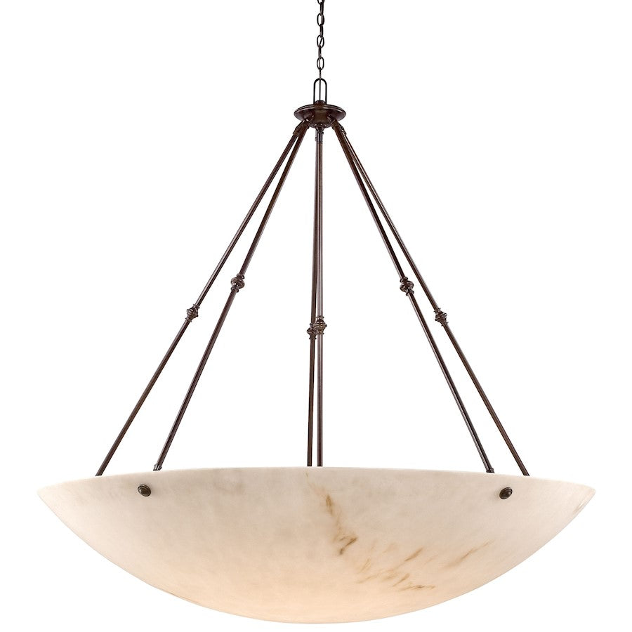Metropolitan Lighting Virtuoso II 59in 12-Light Pendant | Traditional Bronze Patina and Alabaster Dust Glass | Grand Foyer & Ballroom | Model N3712-BP