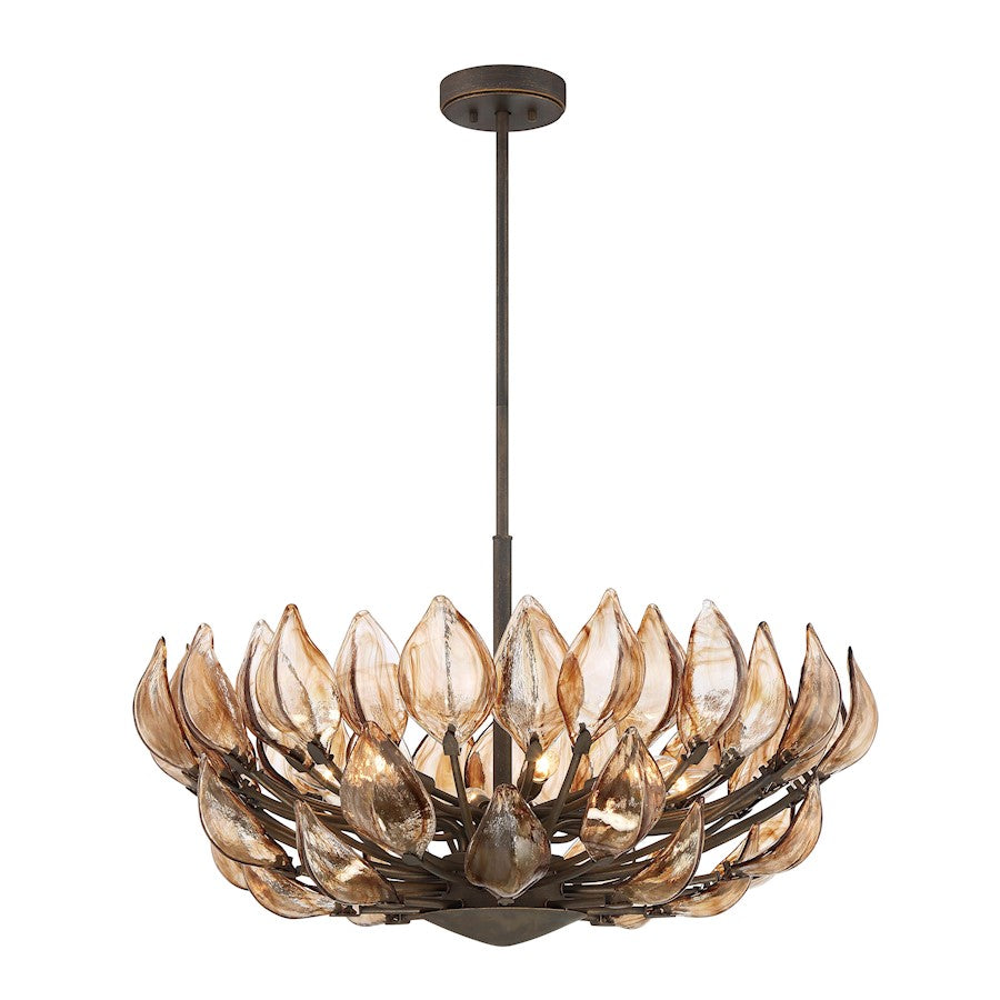 Minka Metropolitan Arboles 33in 8-Light Pendant | Industrial Heritage Bronze | Kitchen Island & Dining Room | 33 x 33 x 18 in | Model N6688-874