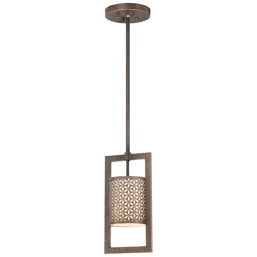 Metropolitan Lighting Ajourer 6in 1-Light Mini Pendant | Traditional French Bronze Pierced Metal | Kitchen Island & Accent | Model N6721-258