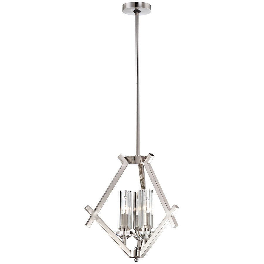 Metropolitan Lighting Fusano 17in 3-Light Mini Chandelier | Contemporary Polished Nickel and Crystal | Dining Room & Foyer | Model N6832-613