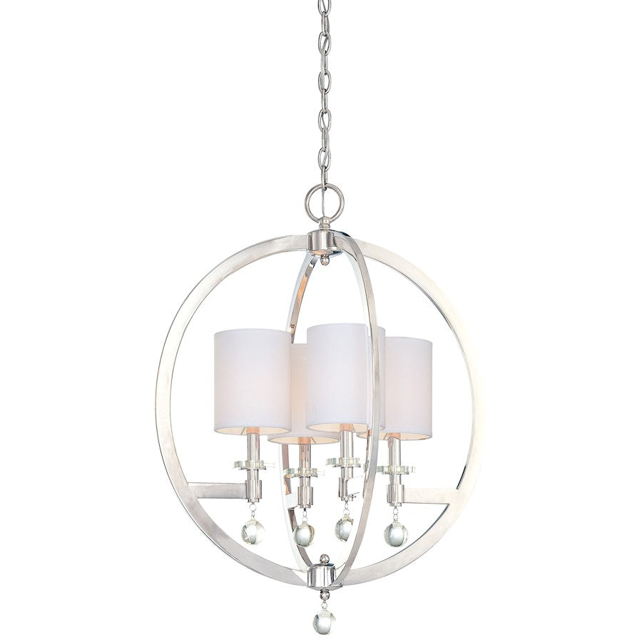 Metropolitan Lighting Chadbourne 4-Light Pendant Polished Nickel | Contemporary Polished Nickel and Eidolon Krystal | Kitchen | Model N6840-613