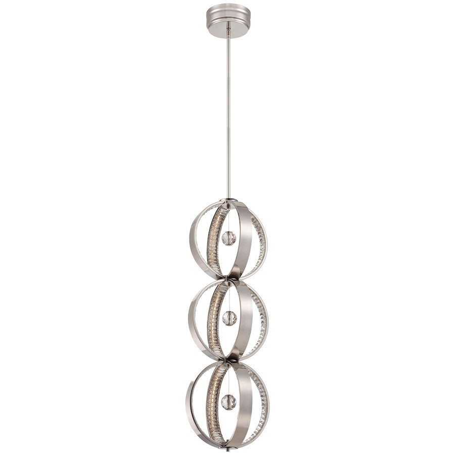 Metropolitan Lighting Winter Solstice 13in 2-Light LED Chandelier | Contemporary Polished Nickel and Crystal | Dining Room & | Model N6996-613-L