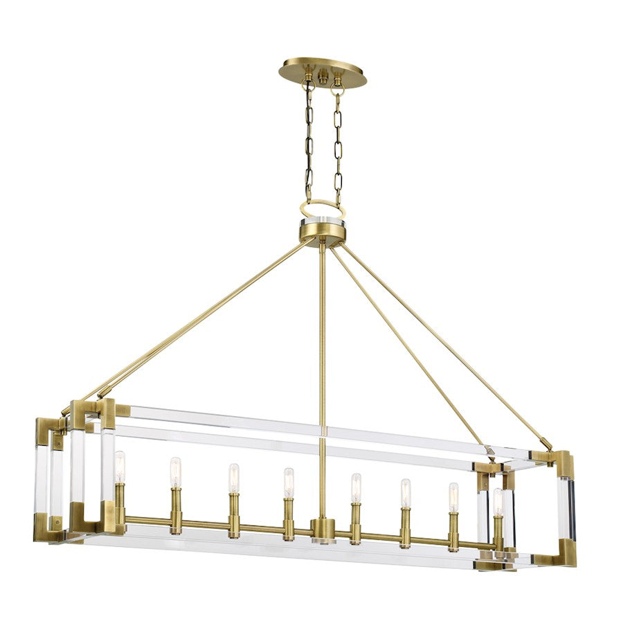 Minka Metropolitan Prima Vista 52in 8-Light Island Light | Traditional Aged Antique Brass | Kitchen Island & Dining Room | Model N7359-790