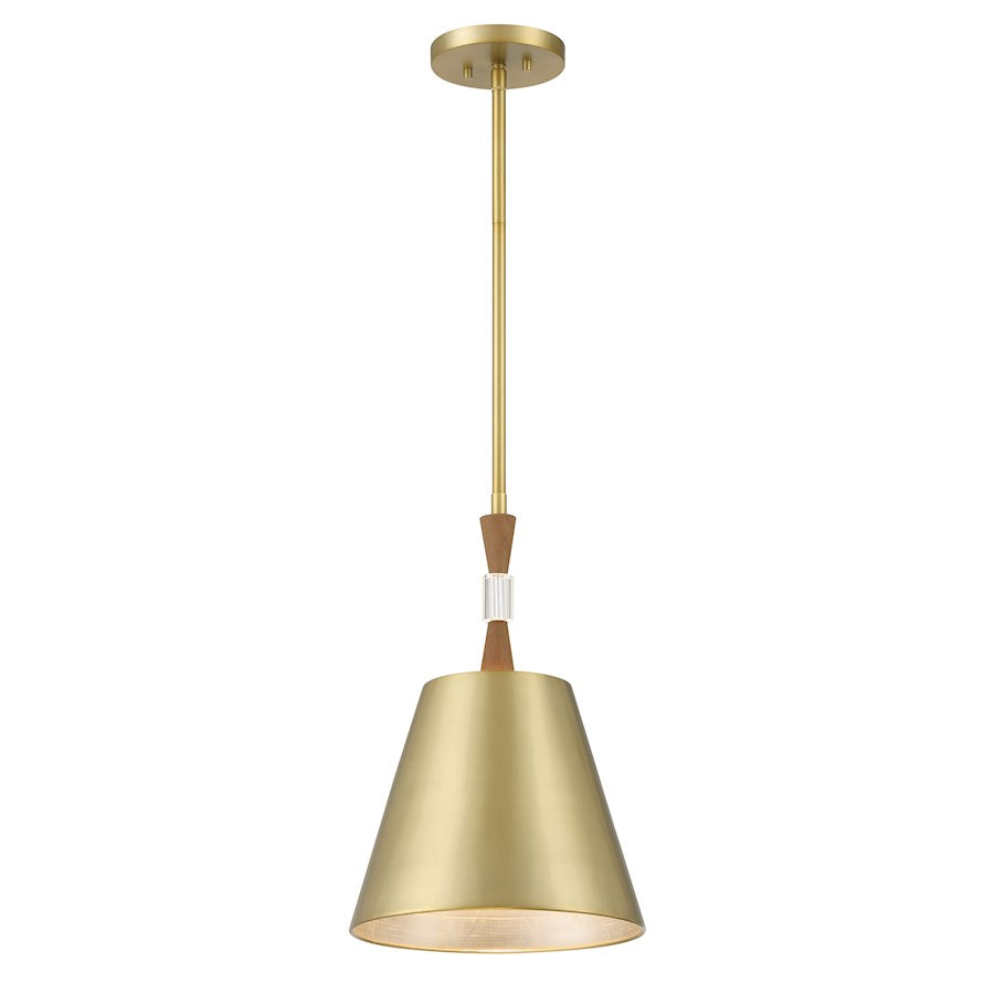 Minka Metropolitan Baratti 12in 1-Light Pendant | Modern Soft Brass Steel | Kitchen Island & Dining Room | 12 x 12 x 18 in | Model N7551-695