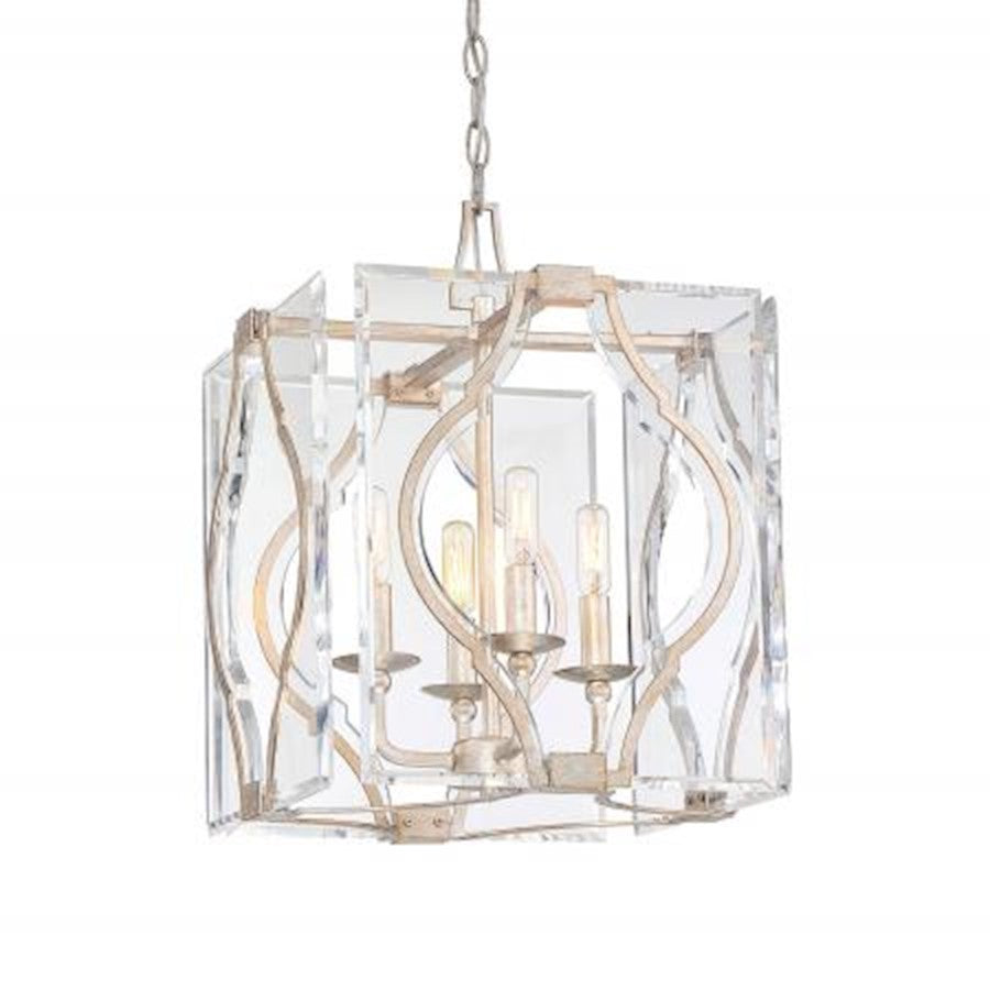 Metropolitan Lighting Brenton Cove 14in 4-Light Pendant | Transitional Gold Mist Gold Leaf | Kitchen Island & Dining Room | Model N7763-683