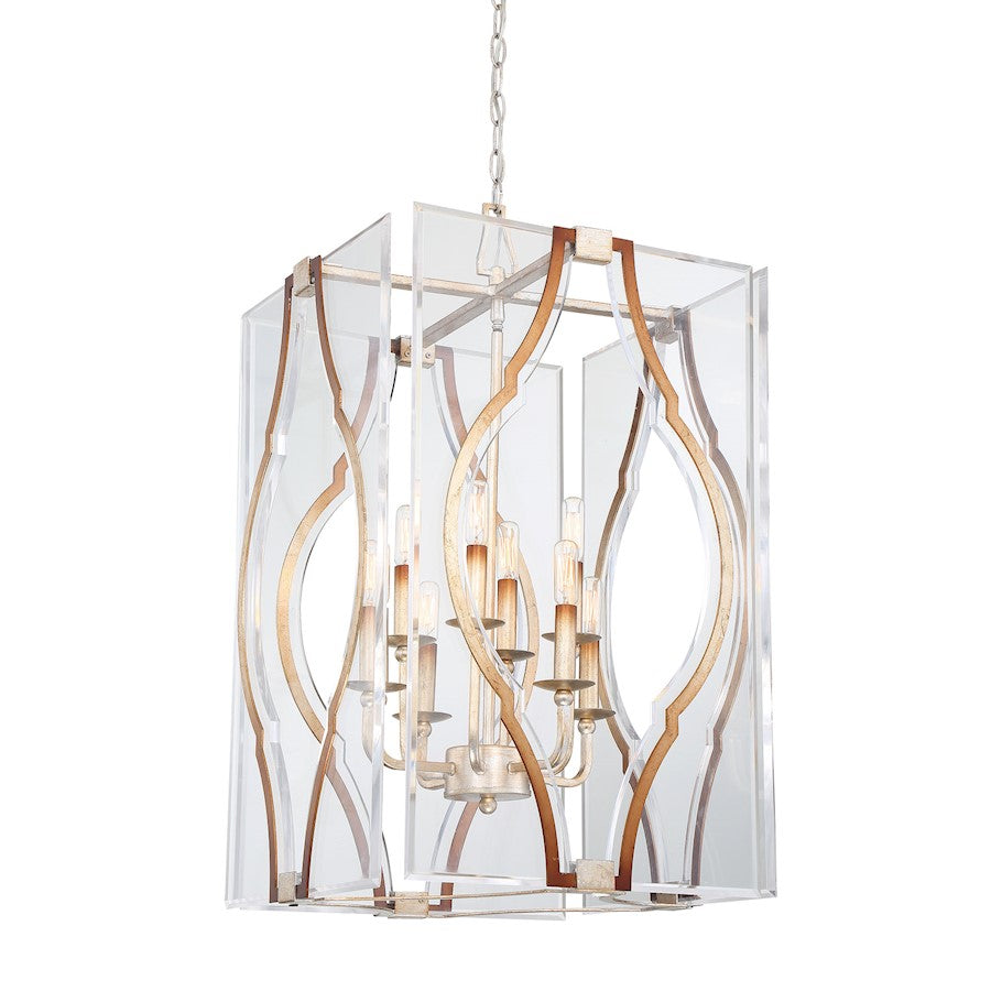 Metropolitan Lighting Brenton Cove 18in 8-Light Pendant | Transitional Gold Mist Gold Leaf | Kitchen Island & Dining Room | Model N7768-683