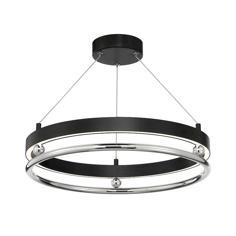Minka Metropolitan Grande Illusion 21in LED Pendant | Transitional Coal and Polished Nickel | Kitchen Island & Dining Room | Model N7992-572-L
