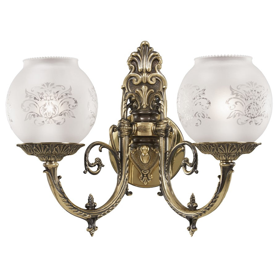 Minka Metropolitan 2-Light 8in Wall Sconce | Traditional French Gold Steel | Hallway & Bedroom Accent Light | 16 x 8 x 12 in | Model N801902