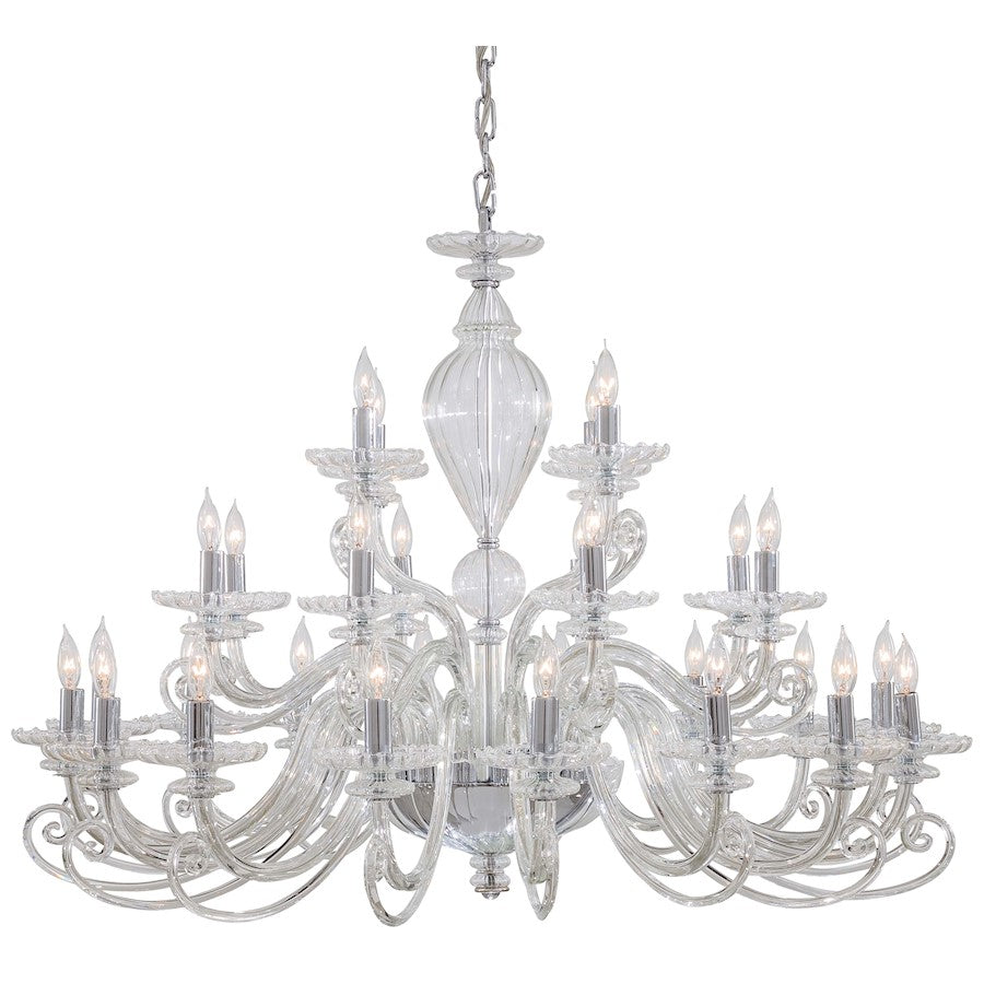 Metropolitan Lighting 28-Light Chandelier | Chrome Traditional Styling | Foyer & Dining Room Statement Light | 41 x 41 x 30 in | Model N9160