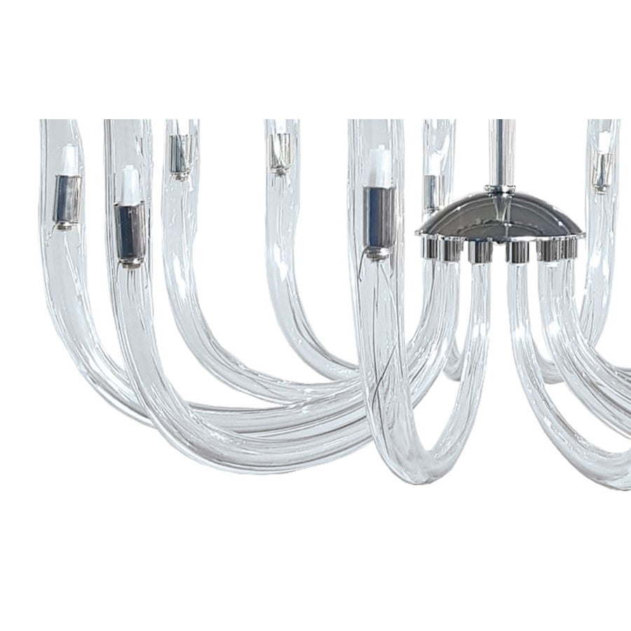 14 Light Chandelier, Polished Nickel