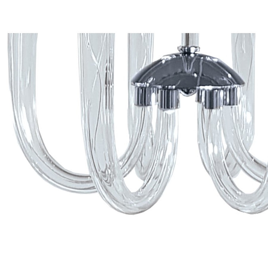 6 Light Pendant, Polished Nickel