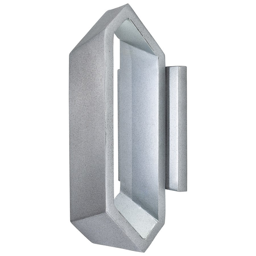 George Kovacs Pitch 12in 1-Light LED Wall Sconce | Contemporary Sand Silver and Clear Glass | Hallway & Bedroom Accent | Model P1204-295-L