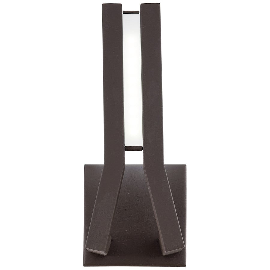George Kovacs Tune 11in 1-Light Wall Sconce | Contemporary Sand Bronze Metal | Hallway & Living Room Accent | 5.25 x 3 x 11 in | Model P1212-287-L