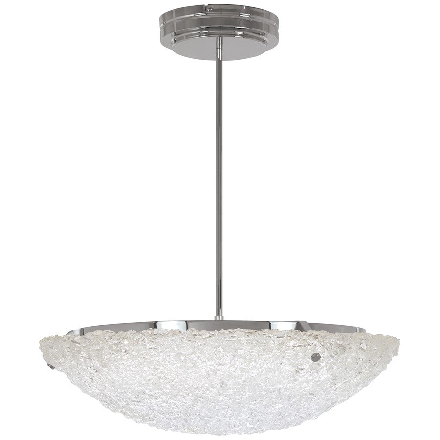 George Kovacs Forest Ice 16in 1-Light Pendant | Chrome and Frosted Glass | Kitchen Island & Dining Room | 16 x 16 x 12 in | Model P1389-077-L