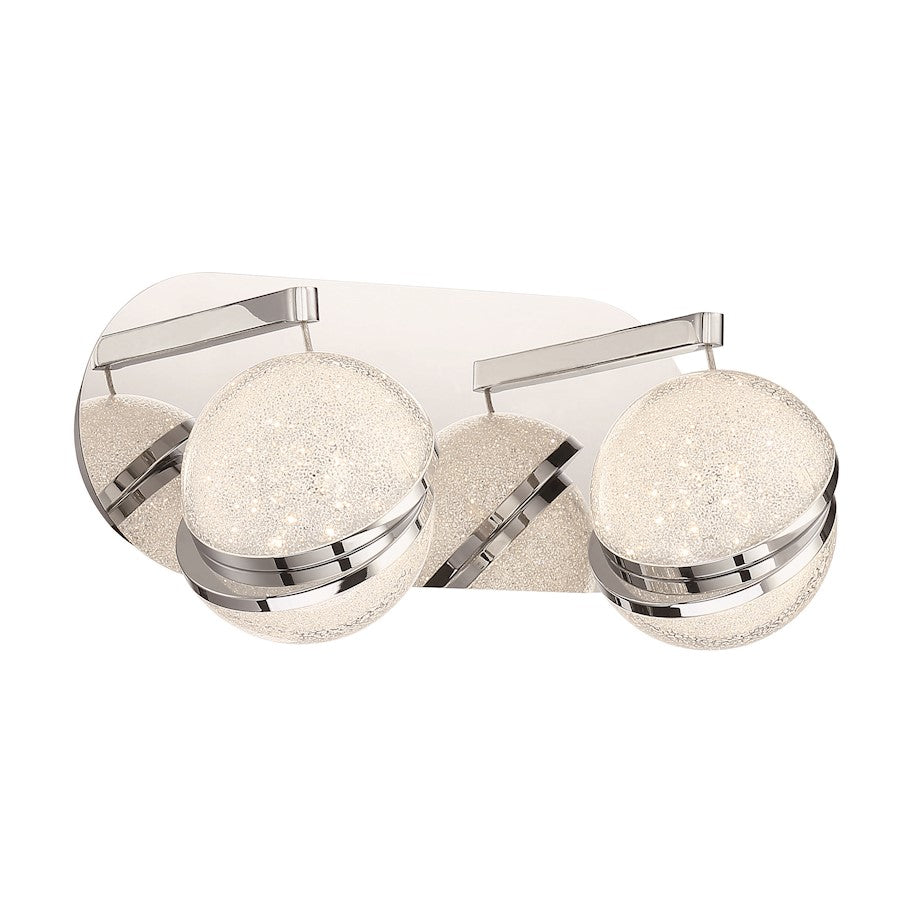 George Kovacs Silver Slice 2-Light LED Bath | Contemporary Chrome | Bathroom Vanity Light | 12.5 x 6.5 x 6.5 in | Model P1432-077-L