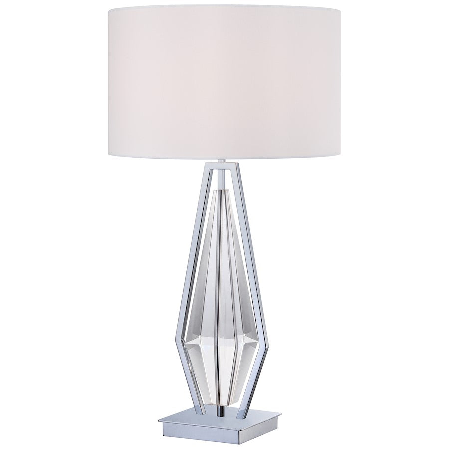 George Kovacs P1606-077 1-Light Table Lamp | Chrome Contemporary | Living Room & Bedroom Accent | 17 x 31 in | Model P1606-077