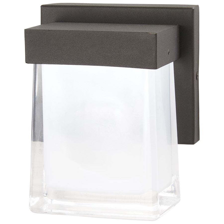 George Kovacs After Glow 7in 1-Light Wall Sconce | Arts & Crafts Pebble Bronze and Clear Glass | Hallway & Bathroom Accent | Model P1731-286-L