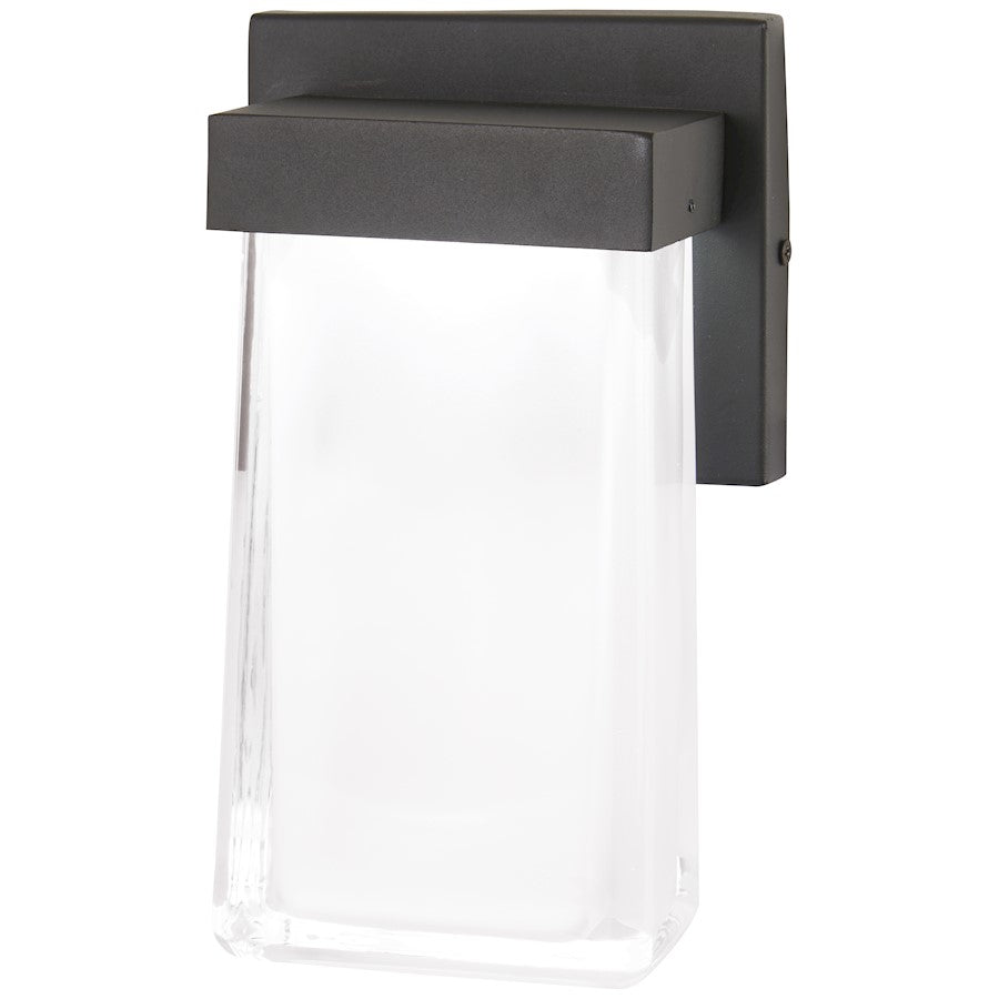 George Kovacs After Glow 10in 1-Light LED Wall Sconce | Arts & Crafts Pebble Bronze and Clear Etched White Glass | Hallway & | Model P1732-286-L