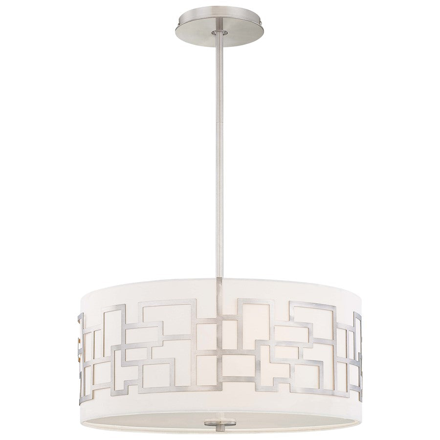 George Kovacs Alecia's Necklace 18in 3-Light Drum Pendant | Contemporary Brushed Nickel | Kitchen Island & Dining Room | 18 x 9 in | Model P194-084