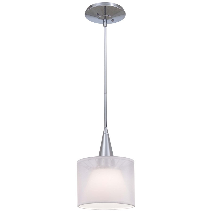 George Kovacs 10in 1-Light Mini Pendant | Chrome Contemporary | Kitchen Island & Dining Room | 10 x 10 x 16 in | Model P312-077