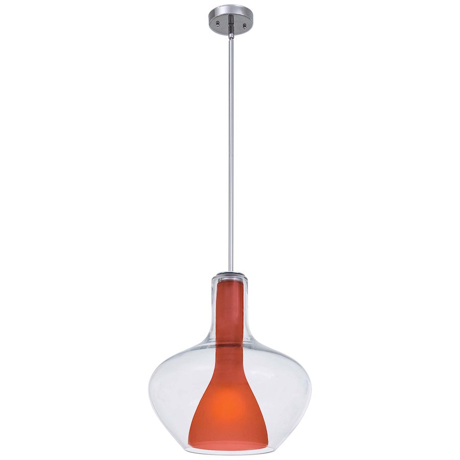 George Kovacs Soft 16in 1-Light Pendant | Contemporary Chrome and Clear Glass | Kitchen Island & Dining Room | 16 x 16 x 17 in | Model P3811-077