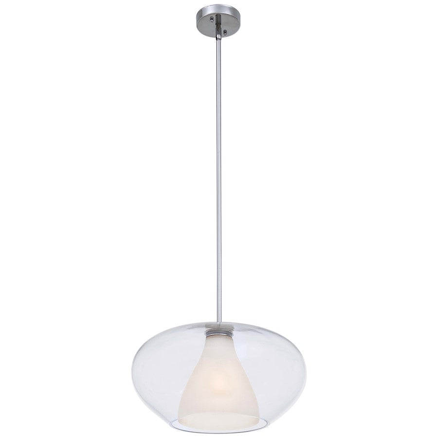 George Kovacs Soft 17in 1-Light Pendant | Contemporary Chrome | Kitchen Island & Dining Room | 17 x 17 x 9 in | Model P3836-077