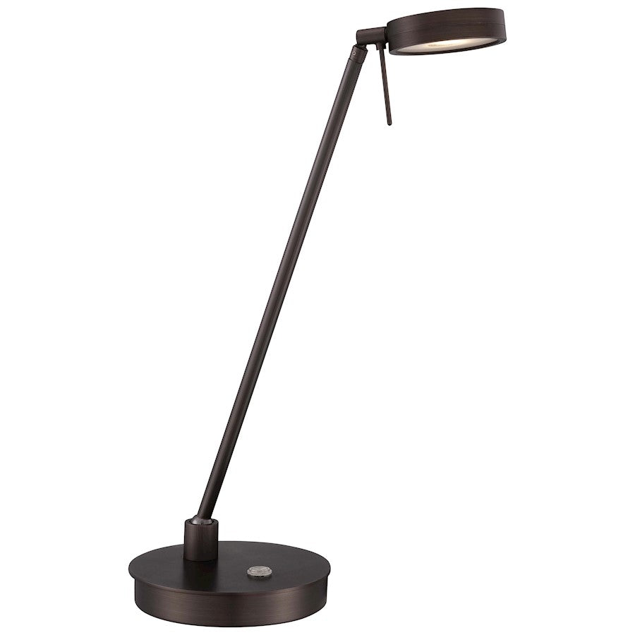 George Kovacs Reading Room 19in LED Table Lamp | Contemporary Copper Bronze Patina | Desk & Bedside Reading Light | 6 x 19 in | Model P4306-647