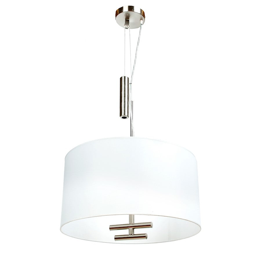 George Kovacs Counter Weights 24in 3-Light Pendant | Contemporary Satin Steel | Kitchen Island & Dining Room | 24 x 24 x 16 in | Model P543-612
