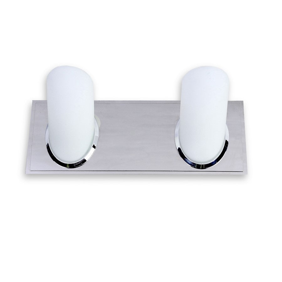 George Kovacs Angle 14in 2-Light Bath Vanity | Contemporary Chrome | Bathroom Vanity | 14 x 5 x 5 in | Model P5942-077