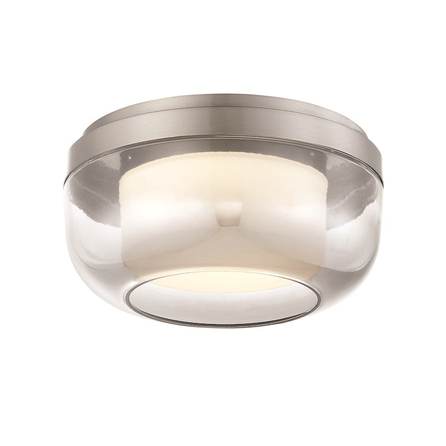 Minka George Kovacs First Encounter 10in LED Flush Mount | Transitional Brushed Nickel | Hallway & Bedroom | 10 x 10 x 5 in | Model P952-1-084-L