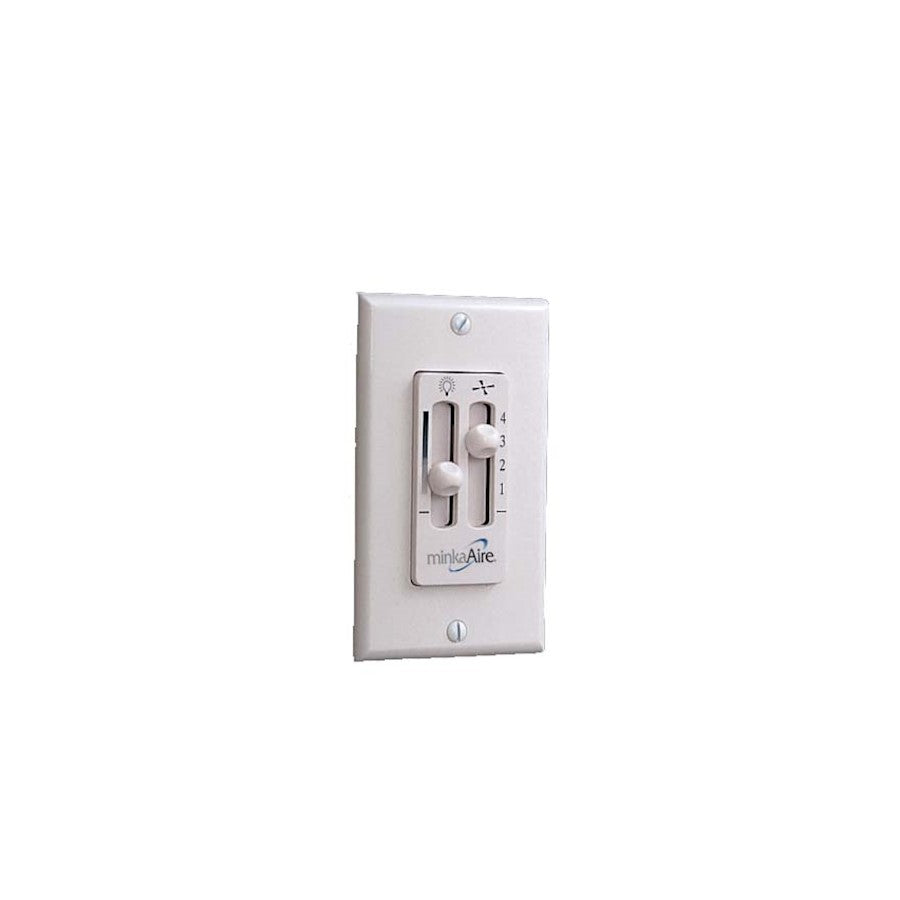 Minka Aire 106 Wall Control System | White Hardwired Fan & Light Dimmer | Bedroom & Living Room Fan Control | 4.75 x 2.75 x 4.75 in | Model WC106-WH