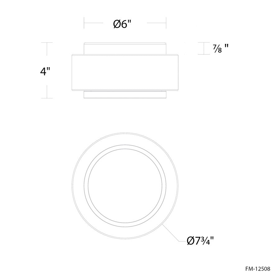 Modern Forms Preston 1Lt 8" LED Flush Mount/2700K, Brass/Opal