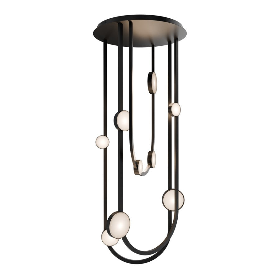 Modern Forms Tableau 10Lt 51" LED Semi-Flush/3000K, BK/Cloudy - FM-42551-30-BK