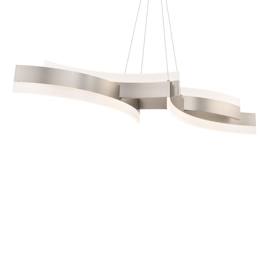 Modern Forms Arcs 4Lt 57" LED Linear Pendant, Brushed Nickel/White - PD-31058-BN