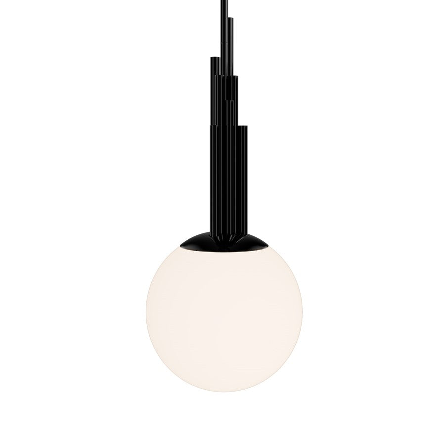 Modern Forms Sybil 10" LED Mini-Pendant/3500K, BK NK/Opal - PD-60510-35-NB
