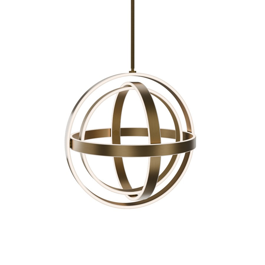 Modern Forms Kinetic 1Lt 18" LED Pendant, Aged Brass/White - PD-61718-AB