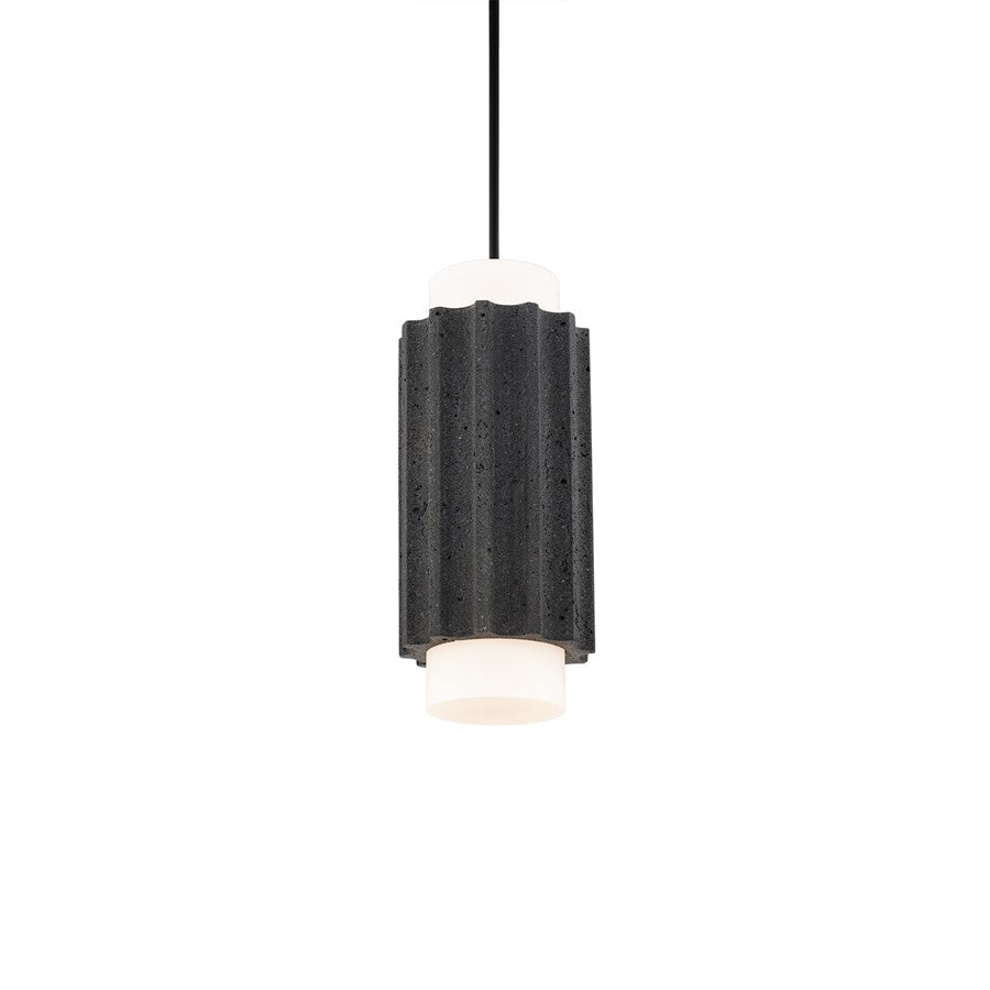 Modern Forms Caviar 7" LED Mini-Pendant/3500K, Bassalt/Black - PD-62516-35-BV-BK