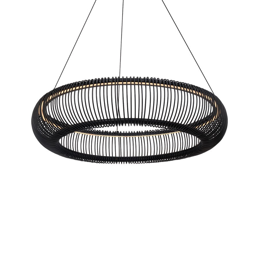 Modern Forms Lute 1Lt 28" LED Pendant/3000K, Black/Frosted - PD-80528-30-BK