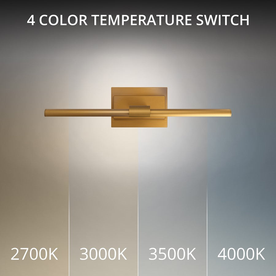 Modern Forms Inlet 1Lt 18" LED Picture Light, 4000K, Aged Brass