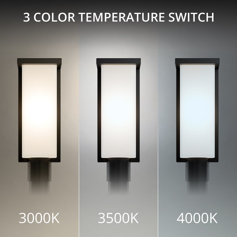 Modern Forms Ledge 16.8" LED Outdoor Post Light, 2700K, Black/White