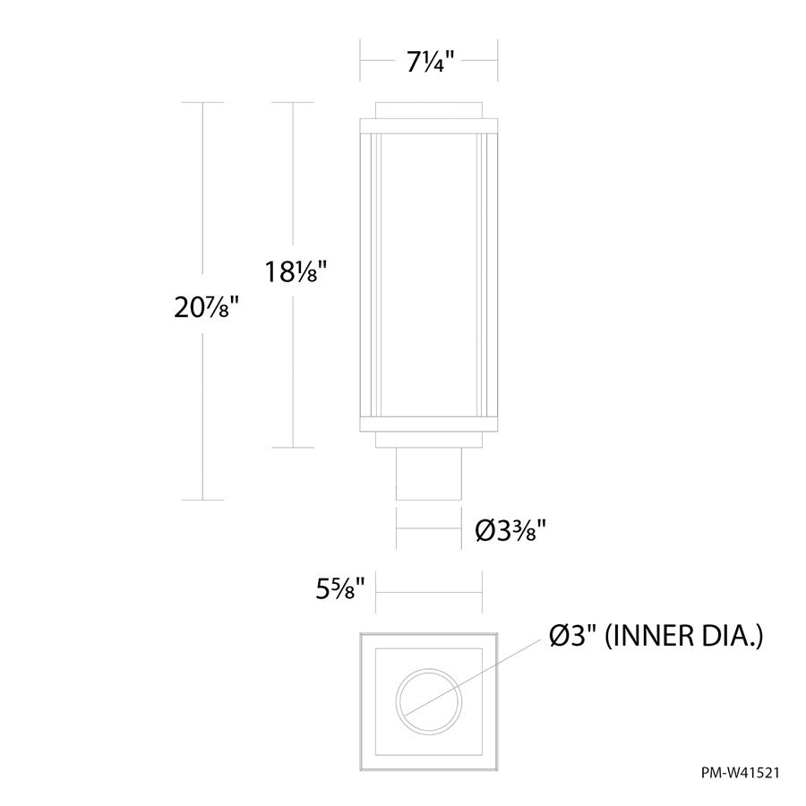 Modern Forms Two If By Sea 21" LED Outdoor Post Light, Black/Clear