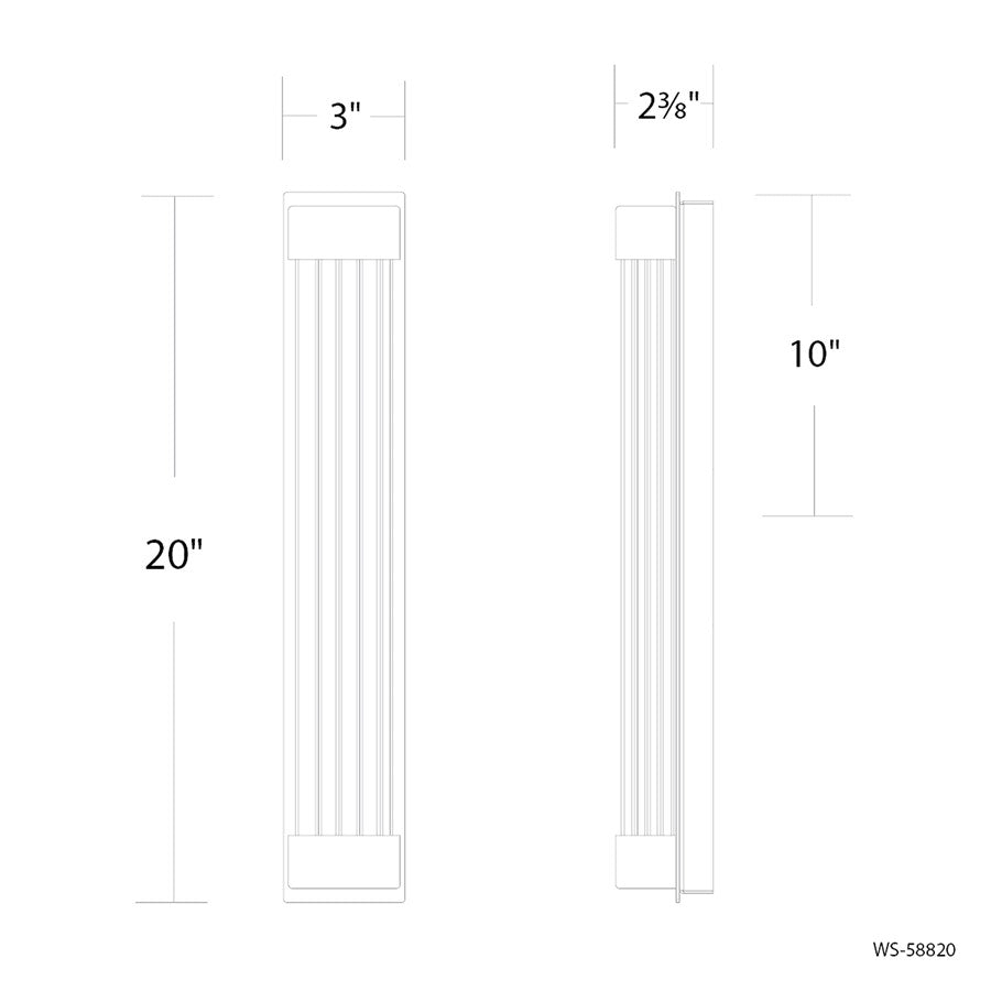 Modern Forms Tower 1Lt 20" LED Bath/Wall Light, Nickel/Clear