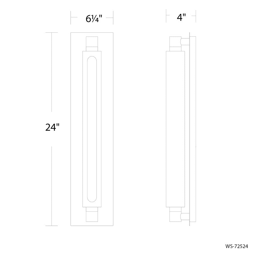 Modern Forms Stanchion 24" LED Wall Sconce, WH Marble/NK/Opal